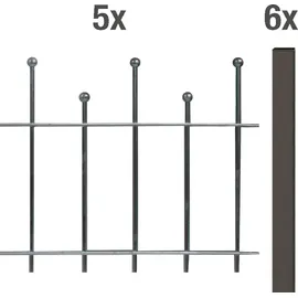 GAH Alberts Zaun-Set 1000 x 49,5 cm Anthrazit-Metallic/Stahl