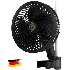 The Hookah GROW JET PRO EC-Motor 8W Clip Ventilator Schwenkfunktion 10xOszillierend Growzelt Growbox 10-Geschwindigkeitsstufen Zelt leise 31dB belüftung Fan