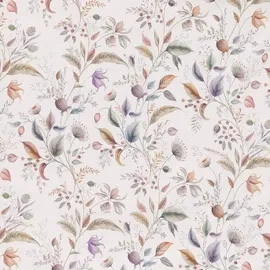 Estella Mako-Satin Bettwäsche Jolanda creme Wiesenblumen Blätter 7953-215
