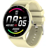 Smartwatch für Damen, 1,28 Zoll (3,6 cm), Herren, mit Bluetooth 5.0, Aktivitätstracker mit Herzfrequenz, Schrittzähler, wasserdicht IP68 - Gelb