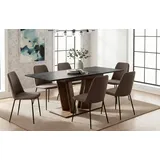 B&D home Esstisch MARA, Metall oder Holzgestell, ausziehbar 120-160cm, 4-6 Personen schwarz