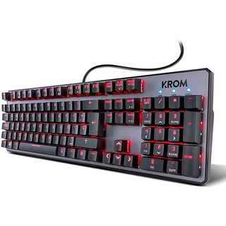 Krom KERNEL -NXKROMKRNL- Tastatur mechanische, mit Nummernblock für PC Gamer, RGB-LED-Beleuchtung, 9 Lichteffekte, geräuschlos, Spanisches QWERTY-Layout, Schwarz, 445 x 22 x 133 mm