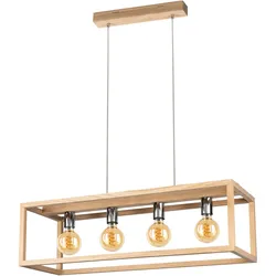 SPOT LIGHT Pendelleuchte "KAGO", braun (eichefarben, chromfarben), H: 120cm, Lampen, Hängeleuchte, Naturprodukt aus Eichenholz, Nachhaltig