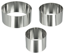 Metaltex Allzweck - Kochringe, Inox-Edelstahl, rund, Speiseringe ideal für die Dekoration von Reis, Fleisch, Fisch und Desserts, 3-teiliges Set, ø 6 / 8 / 10 x 4,5 cm