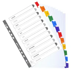 Exacompta Register numerisch bedruckt, weißer Karton 160g/qm, 12 Taben, Jan.-Dez., DIN A4