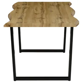 Hela Esstisch HELA "GISELLE Baumkantentisch, Küchentisch, TOPSELLER OTTOs Choice", beige (natur, schwarz, wildeiche), B:160cm H:76cm T:90cm, Tische, Esstisch, Kufengestell Metall, Industrial Design, 140 - 200 cm Breite, 2 Farben