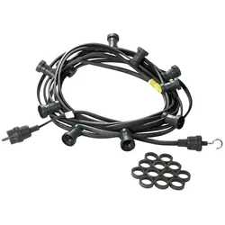 SATISFIRE Illu Party Garten Außenlichterkette 30m schwarz 50xE27 Made in Germany