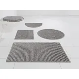 MY HOME Badematte »Renat«, Höhe 15 mm, fußbodenheizungsgeeignet-schnell trocknend-strapazierfähig, Badteppich, Badgarnitur, Chenille-Optik, auch als 3 tlg. Set grau