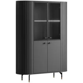 lookway Vitrine ELODIE 112 x 155 x 40 cm Schwarz