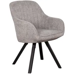 deVries Diningsessel »Matera« - 59x61x84cm - hellgrau - Polyester / Holz / Metall
