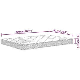 vidaXL Matratze Schaumstoff Mittelweich 90x200 cm