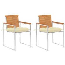vidaXL Gartenstuhl 56 x 56 x 85 cm weiß 2 St.