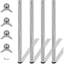 vidaXL 4x höhenverstellbares Tischbein Tischbeine Chrom 870 mm