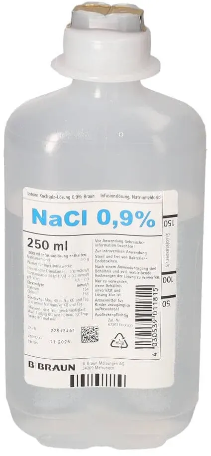 Isotone Kochsalzlösung 0,9% Braun Ecoflac Plus 1X250 ml Infusionslösung