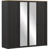 Forte Kleiderschrank Bohol 215,9 x 214 x 59,6 cm Schwarz