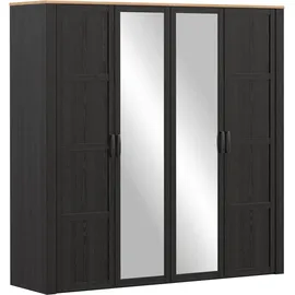 Forte Kleiderschrank Bohol 215,9 x 214 x 59,6 cm Schwarz