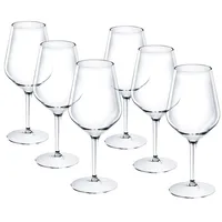 DoimoFlair Weingläser aus Kunststoff bruchsicher Weinbecher Sektgläser Plastik Transparent