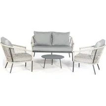 SonnenPartner SunnySmart Seaside Loungegruppe Sitzgruppe für Garten Inklusive Kissen hellgrau - Hellgrau