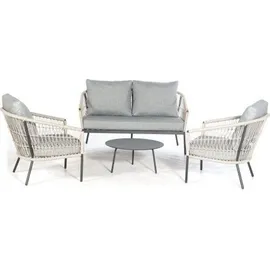 SonnenPartner SunnySmart Seaside Loungegruppe Sitzgruppe für Garten Inklusive Kissen hellgrau - Hellgrau
