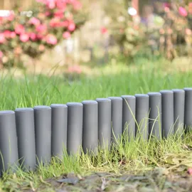 casa.pro [casa.pro] 60er Set Palisade Beetumrandung Dunkelgrau Länge 1620cm - Dunkelgrau
