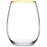 Pasabahce Bernsteingläser, Glas transparent, mit Goldrand, 35 cl, 6 Stück, 489424, Durchsichtig