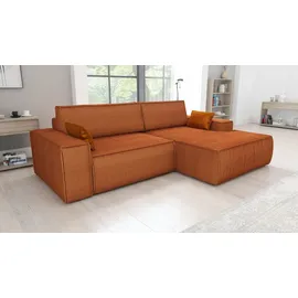 mebloland Ecksofa TOR mit Schlaffunktion. Farbe: Terra. - Braun