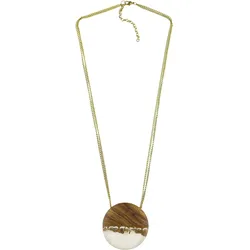 Lange Kette "Ranchi", Damen, Gr. one size, Holz, braun, COLLEZIONE ALESSANDRO, Basic, Halsketten, Anhänger aus Holz und Kunstharz