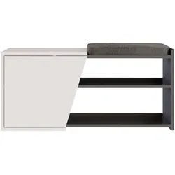 Schuhschrank DECORTIE "Fiona Schuhschrank", antrazit, weiß, B:104,6cm H:47,2cm T:37,5cm, Spanplatte, Schränke, Einfache Montage,Platzsparend