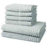 VOSSEN Handtuch Set Vienna Style Supersoft, Walkfrottee (Spar-Set, 6-St), 4 X Handtuch 2 X Duschtuch - im Set - Baumwolle grau