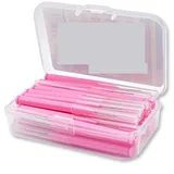InterdentalbüRsten 30-50 Stück/Set Zahnstocher-Zahnreinigungsstäbchen, Zahnseide-Aufsatz, Interdentalbürste aus Kunststoff(30pcs-Pink)