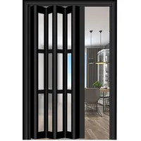 HAIXHX Aluminium Falttür 380x 203 cm Raumtrenner Schiebetür, Faltbare Akkordeontür innen mit Griffen und Acrylgläsern, Multifold Innentür für Küche Waschküche Bad