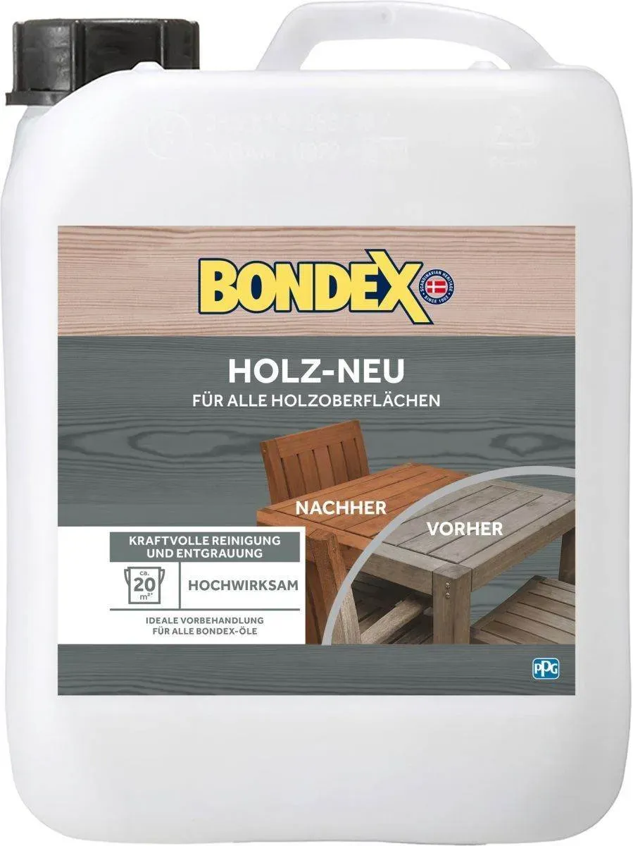 BONDEX Holz Neu, Reiniger und Entgrauer für Gartenmöbel, 2,5 l, farblos, Holzaufhellung