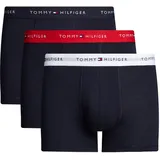 Tommy Hilfiger Herren 3er Pack Boxershorts Trunks mit Logobund, Mehrfarbig (Primary Red/White/Desert Sky), XL