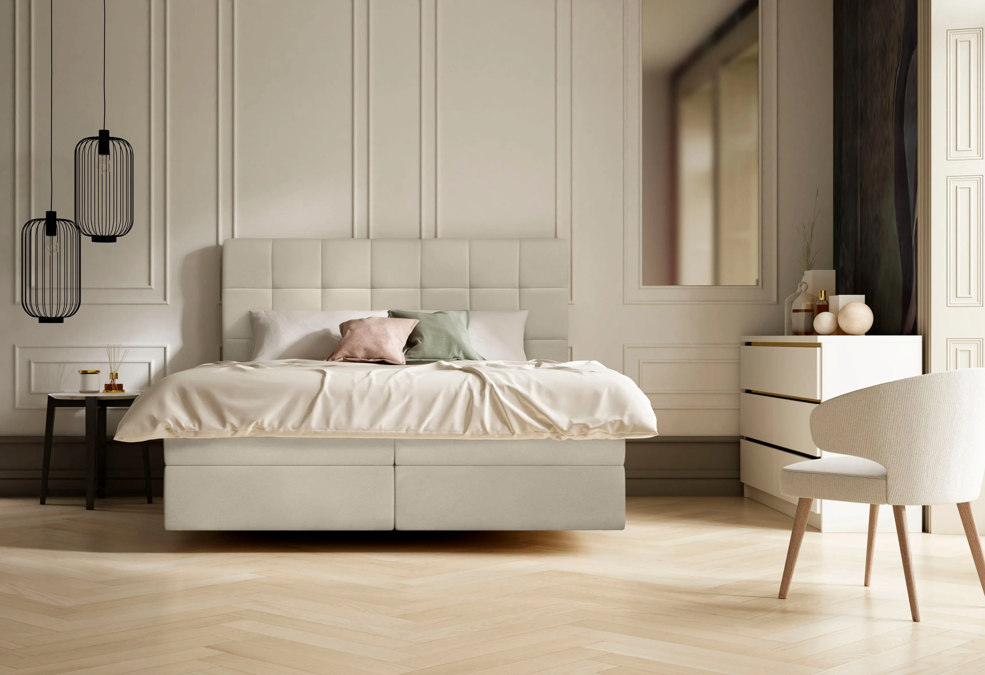 Schlaraffia Boxspringbett »Aida«, mit GELTEX® Next Topper und 7-Zonen-Tonnentaschen-Federkernmatratze Schlaraffia ivory