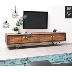 Designer-Lowboard Stonegrace 200 cm Akazie Natur 3D 4 Türen