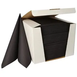 Papstar 100 Servietten "ROYAL Collection" 1/4-Falz 40 cm x 40 cm tiefschwarz