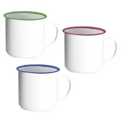 WESTMARK Emaille Tasse, 350 ml 21052260 , 1 Packung = 3 Tassen