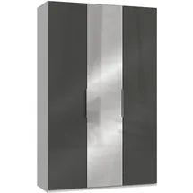 WIMEX Level 150 x 236 x 58 cm weiß/Grauglas mit Glas- und Spiegeltüren