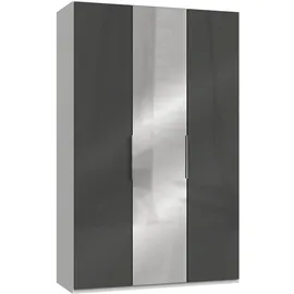 WIMEX Level 150 x 236 x 58 cm weiß/Grauglas mit Glas- und Spiegeltüren