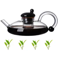 VZXATYOP Innovessa Teekannen-Set aus Glas, abnehmbare, beheizbare, hitzebeständige Teekanne mit Zwei Teesieben, perfekt for losen Tee, leicht zu reinigen(White)