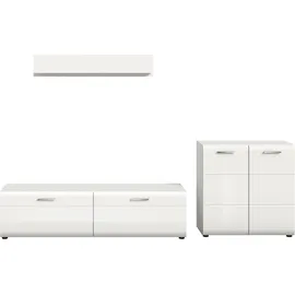 Home Affaire Wohnwand HOME AFFAIRE "FLORENZ, 3-teilige Wohn-Kombination, hochwertige MDF-Front", weiß (weiß hochglanz tiefzieh), B:255cm H:160cm T:41cm, Holzwerkstoff, Kastenmöbel-Sets, Wohnwand, Wohn-Kombination, Wohnzimmer-Möbel, Wohnzimmer,Kombination, Kombi