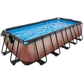 EXIT TOYS Wood Pool 540 x 250 x 122 cm inkl. Sandfilter und Abdeckung