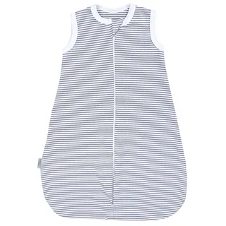 TupTam Sommerschlafsack Baby – Leichter Schlafsack Baby Sommer 0.5 TOG aus Baumwolle, OEKO-TEX zertifiziert, Unisex, Farbe: Streifenmuster Grau, Größe: 50-56 - 50-56