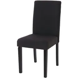 Mendler Esszimmerstuhl Littau, Küchenstuhl Stuhl, Stoff/Textil ~ schwarz, dunkle Beine