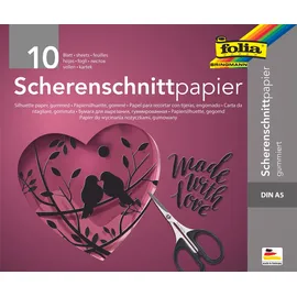 Folia Scherenschnittpapier gummiert schwarz DIN A5 105 g/m2 10 Blatt