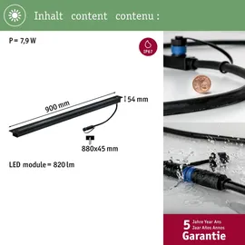 Paulmann Plug & Shine LED Bodeneinbauleuchte 8 W eckig Anthrazit IP67 3000 K