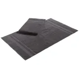 Badematte MY HOME "Vanessa, 2 tlg. Hotelmatten-Set" Gr. 2, grau (anthrazit), H:4mm, Baumwolle, Badematten, 2-teiliges Set, einfarbig, Badematten Set, Bordüre, 100% Baumwolle