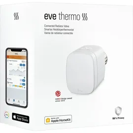 Eve Thermo - Smartes Heizkrperthermostat mit LED-Display, automatischer Temperatursteuerung, keine Bridge erforderlich, Bluetooth/Thread, Apple Hom... - Weiß
