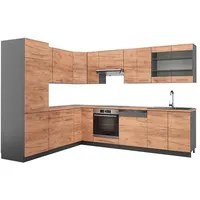 Vicco Winkelküche L-Form 227 x 287 cm Goldkraft Eiche/Anthrazit