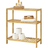 [en.casa] Badezimmerregal, Natur, Holz, Bambus 58x66x26 cm, Badezimmer, Badezimmerregale, Badregale
